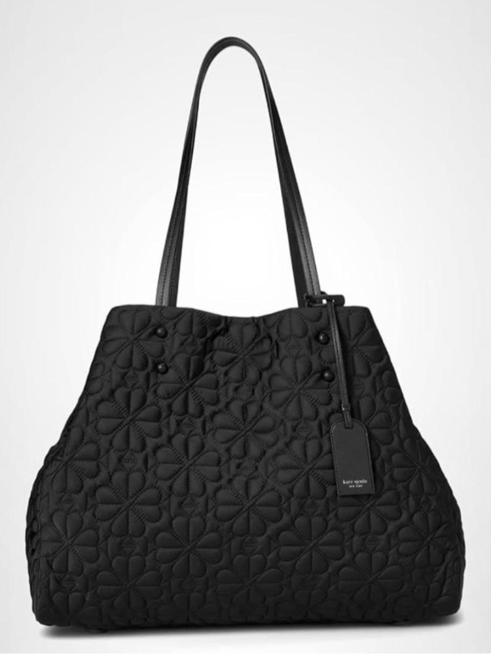 kate spade Black Quilted Floral Tote retail $278